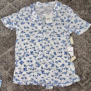 NWT Blue Floral Pajama Set